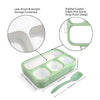Primelife Plastic Leak Proof 4 Compartment Lunch Box Freezer Safe Food Containers with Spoon - Multicolor (4 Comp Lunch Box)