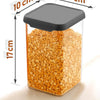 Primelife Plastic 1100 ML Square Storage Box, Storage Containers for Kitchen (Square - Black)(12 Pcs)