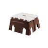 Primelife 7 Inches Folding Stool, Folding Step Stool (Brown-White)
