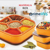 Primelife Plastic Masala Box For Kitchen, 7 Sections Masala Storage Dabba - Brown (Masala Box)